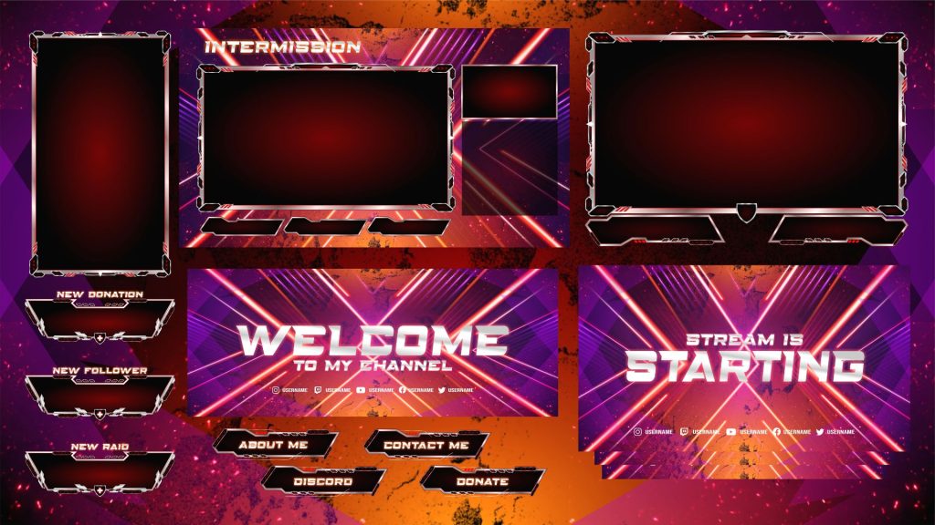 I will create a professional twitch overlay stream package